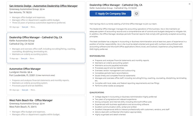 Car Dealership Office Manager Job Description [Easy Step ...