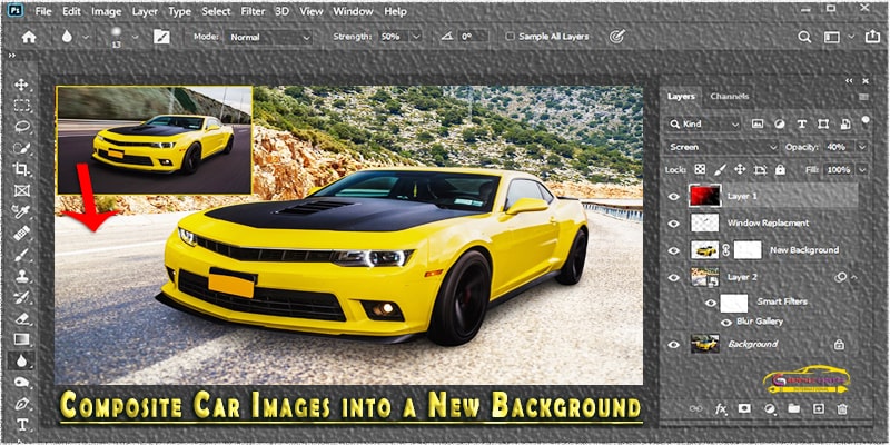 Composite Car Images into New Background